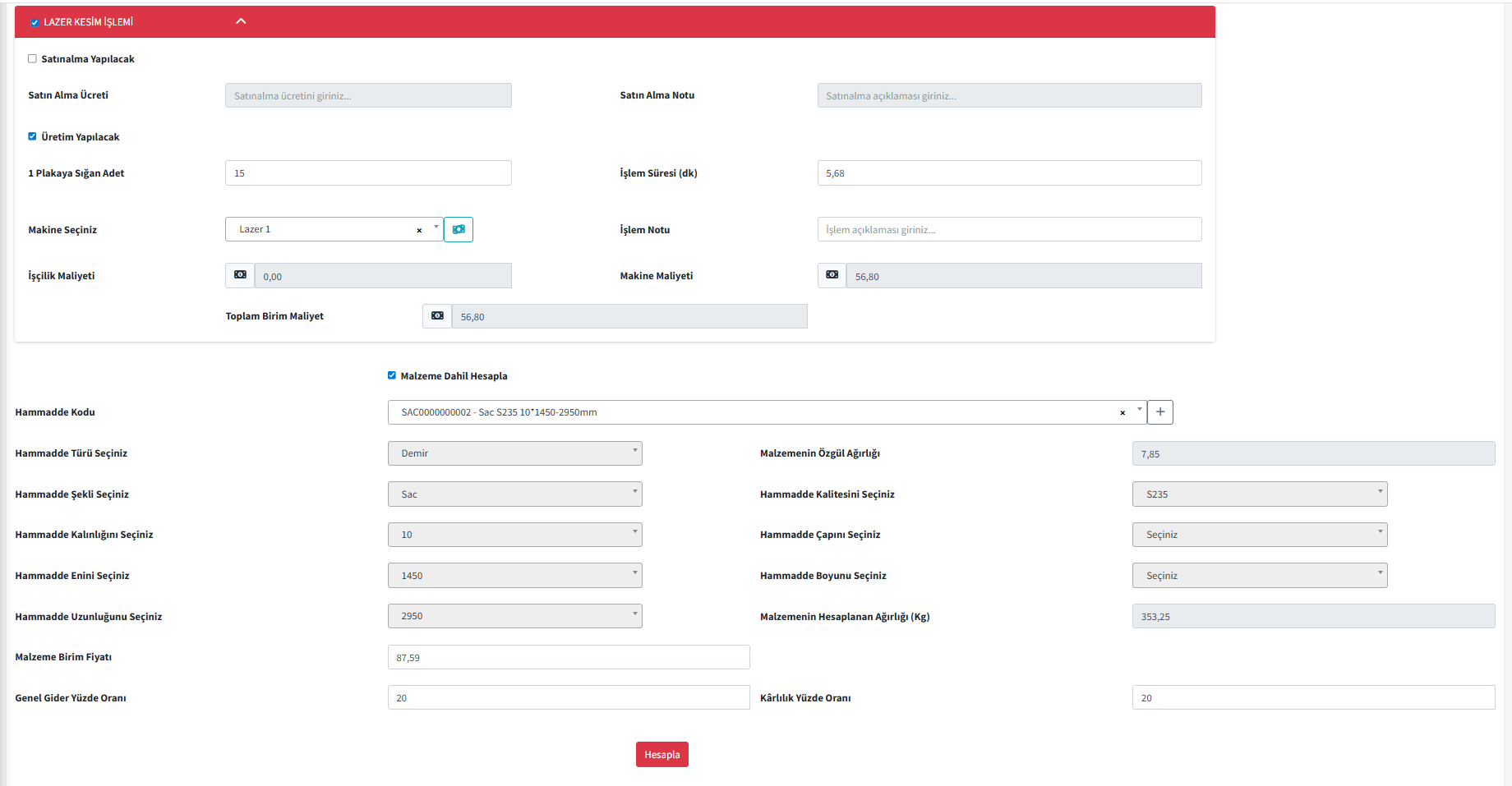 Kolayca ERP Teklif Ekranı